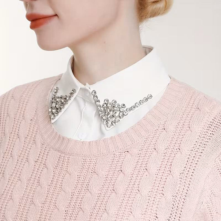 Women's Chic Rhinestones Embellished Detachable Fake Collar - image 0