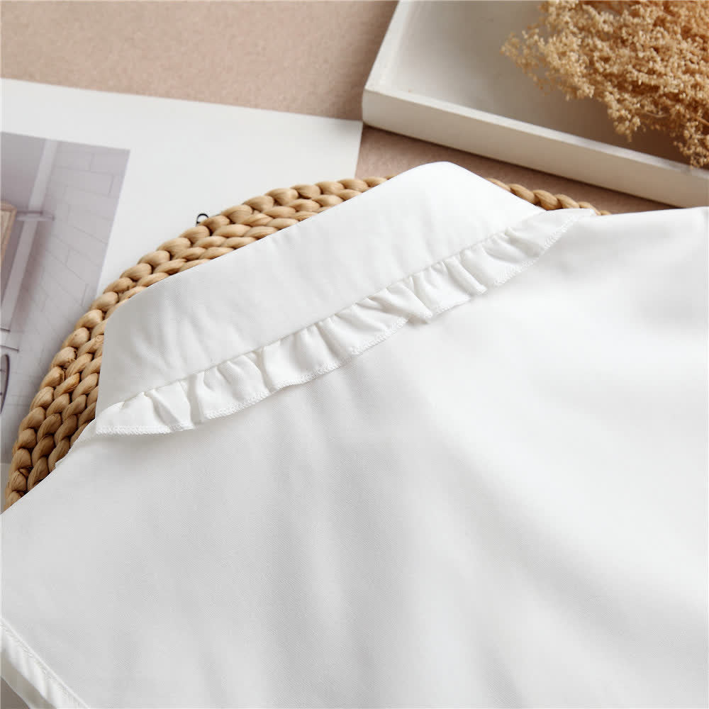 Women's Ruffled Detachable Fake Collar With Bow Knot - image 4