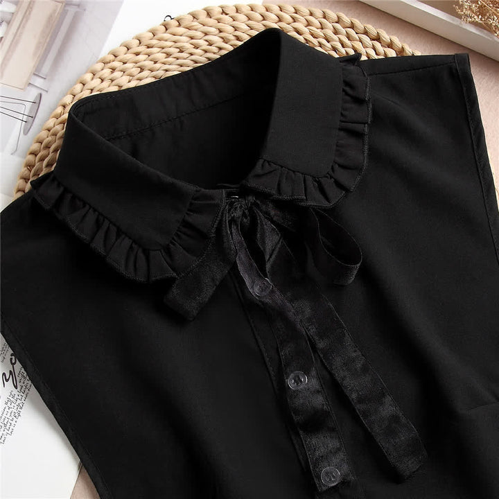 Women's Ruffled Detachable Fake Collar With Bow Knot - image 10