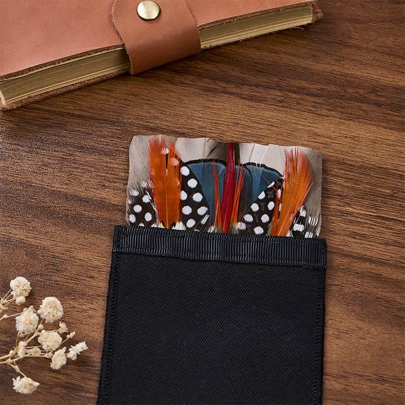 Bold Burnt Orange & Teal Polka Dot Feather Pocket Square - image 1