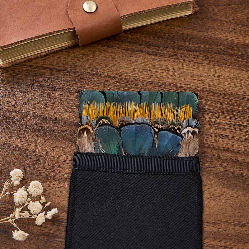 Forest Green & Golden Yellow Peacock Feather Pocket Square - image 1