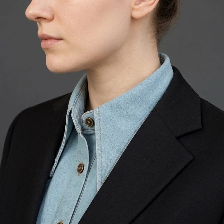 Classic Pointed Denim Detachable Large Pointed Fake Collar - image 0