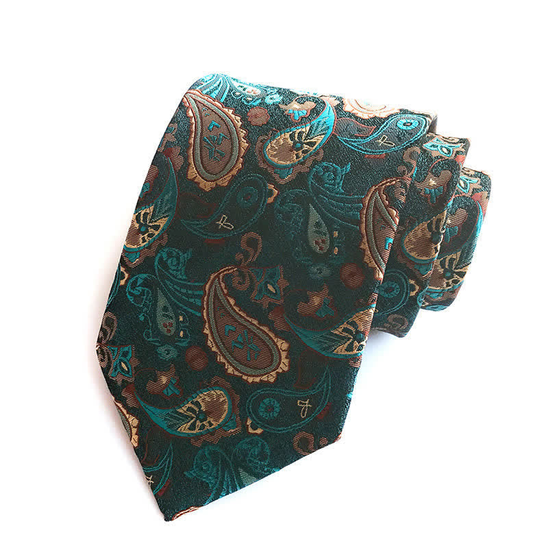 DarkGreen Men's Nostalgia Paisley Necktie - DarkGreen - image 0