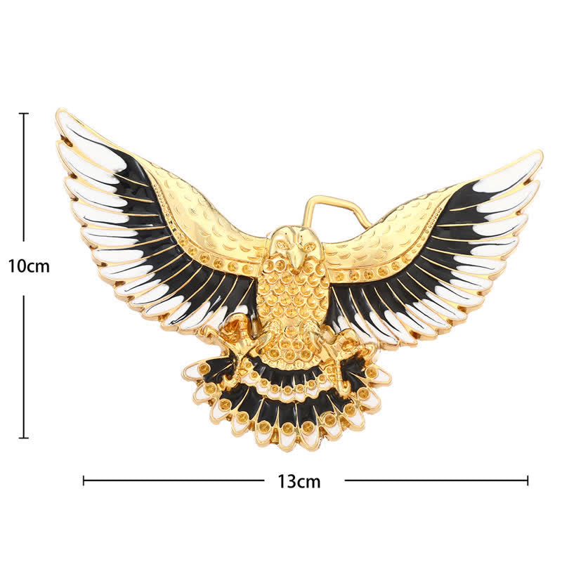 Men's DIY Golden Eagle Spread Wings Buckle Leather Belt - image 2