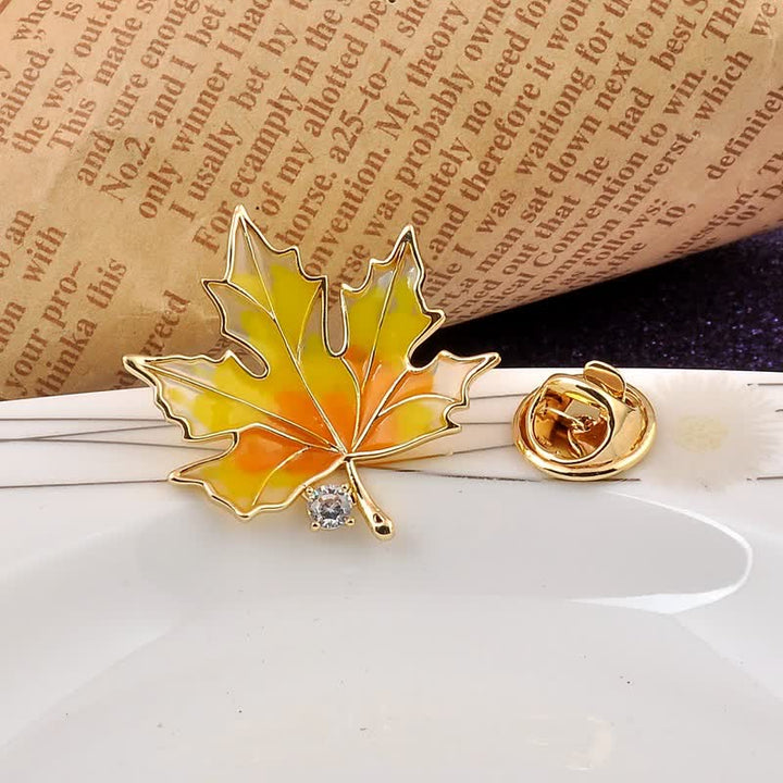 Women's Autumn Gold Maple Leaf Brooch - image 4