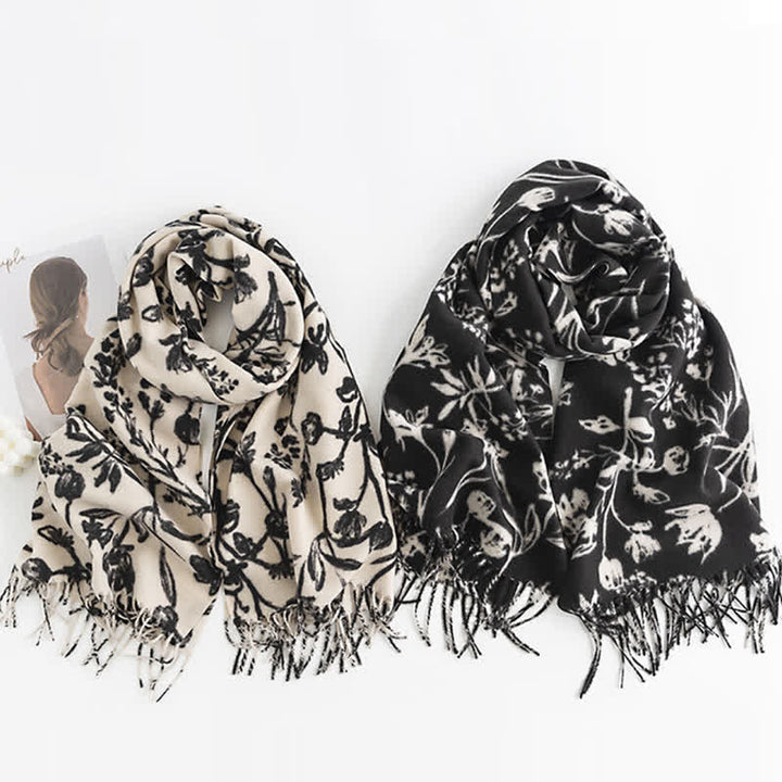 Women's Cream Sweet Flower Botanical Scarf - image 4