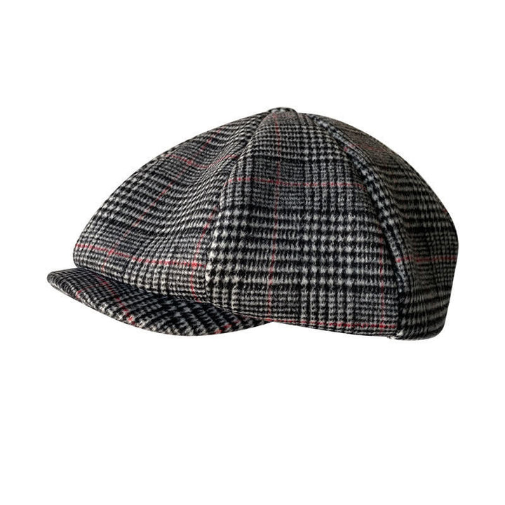 British Black & White Chequered Octagonal Beret Cap - image 3