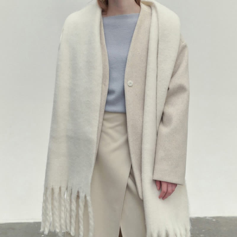Women's Chunky Thickened Solid Color Soft Scarf - image 2