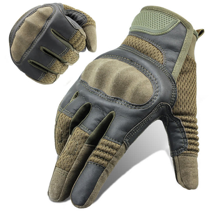 Rubber Hard Knuckle Touch Screen Tactical Gloves - Army Green - XL - image 7