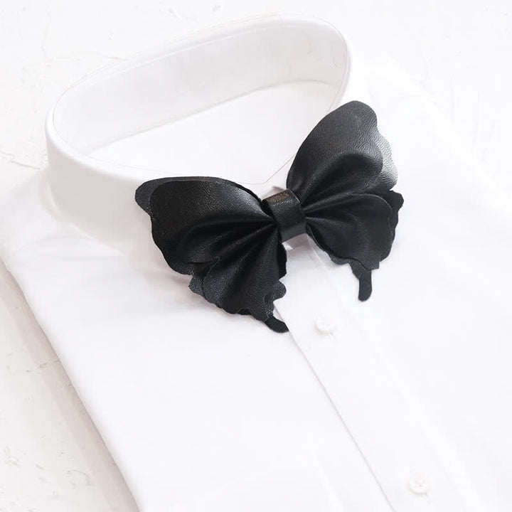 Men's Butterfly Vegetable-tanned Leather Bow Tie - image 2