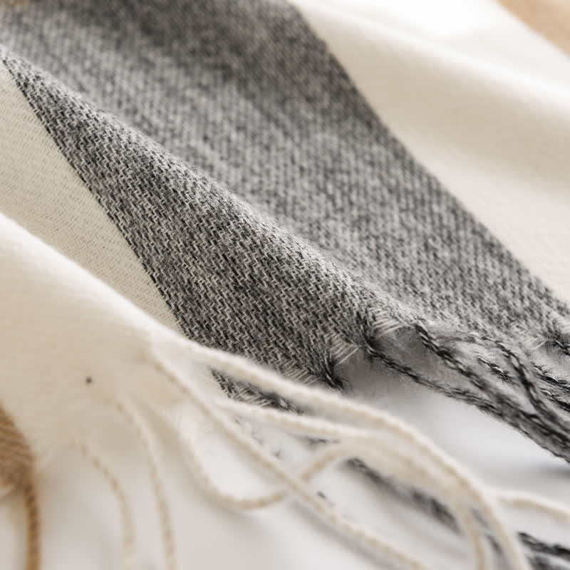 Women's Classy Plaid Imitation Cashmere Scarf - image 10