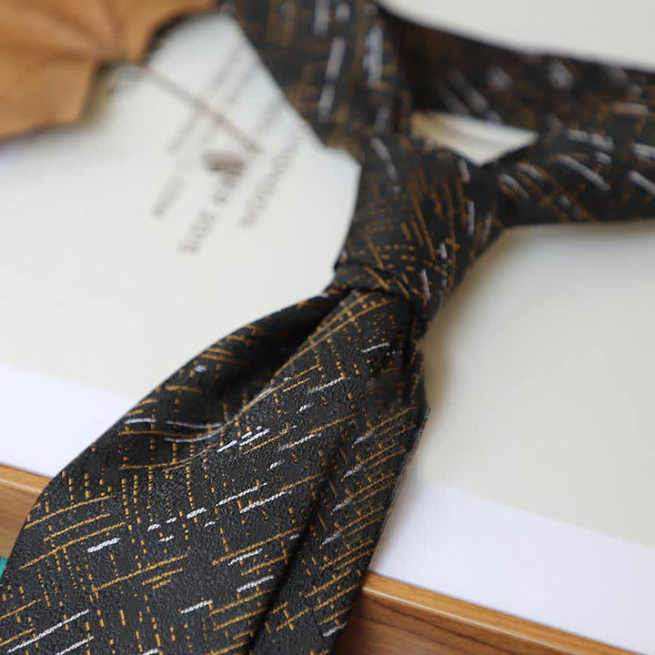 Men's Coffee Colors Series Striped Paisley Necktie - Style #16 - image 19