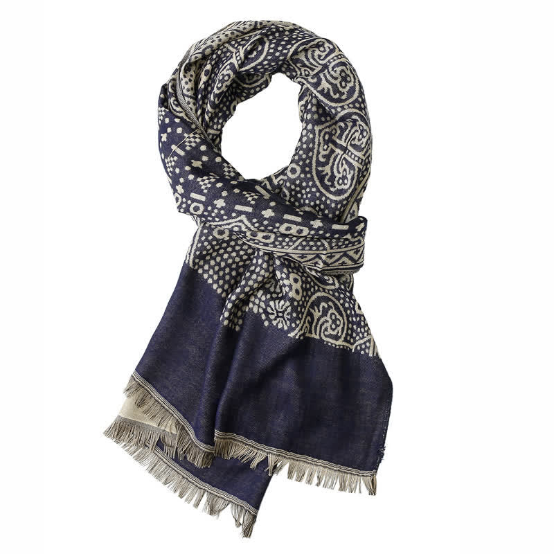 Men's Cotton Linen Lightweight Ethnic Scarf - image 2