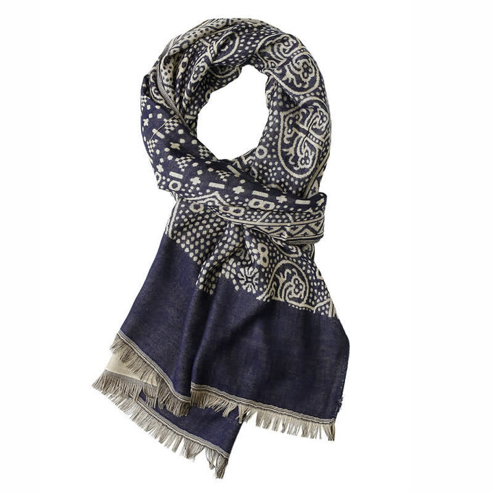 Men's Cotton Linen Lightweight Ethnic Scarf - image 2