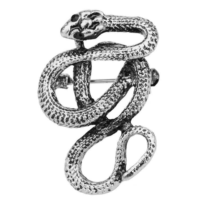 Men's Bending Creep Cobra Snake Brooch - Silver - Style #2 - image 11