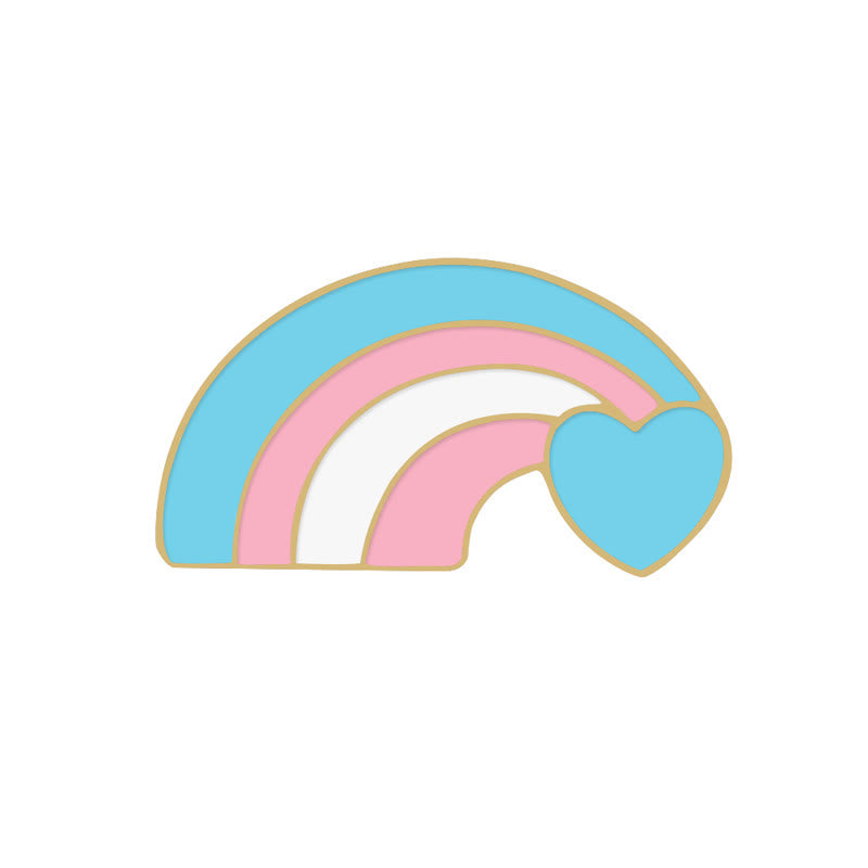 6Pcs Pride Day Pink & Blue Rainbow Flag Brooch - image 9