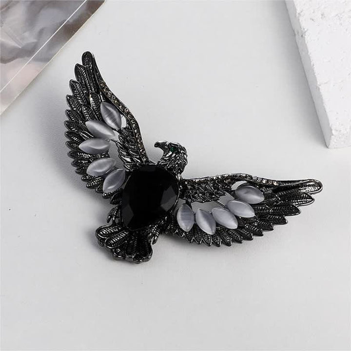 Men's Flying Hawk Gem Brooch - image 6