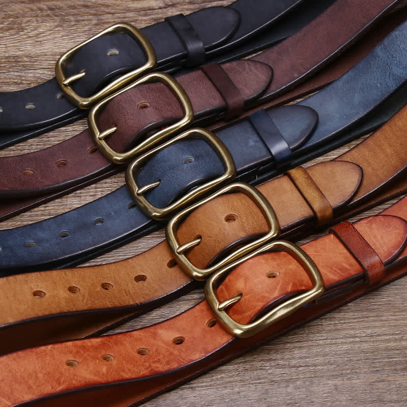 Men's Vintage Thicken Pure Cowhide Leather Belt - image 1