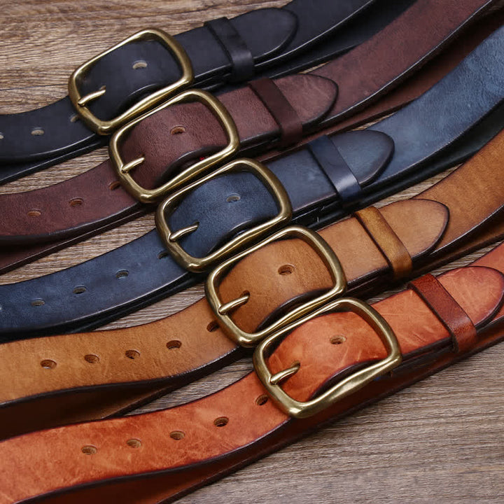 Men's Vintage Thicken Pure Cowhide Leather Belt - image 1