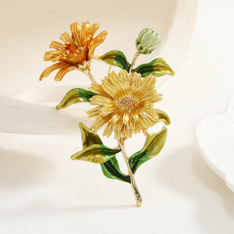 Women's Creative Floral Daisy Brooch - Yellow - image 6