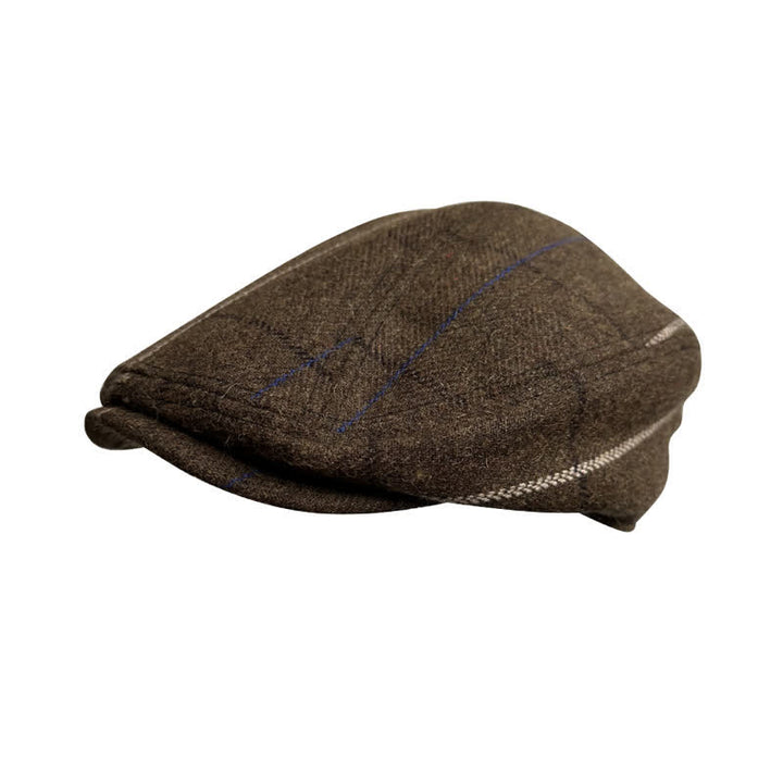 Vintage Coffee Blue White Strips Beret Cap - image 3