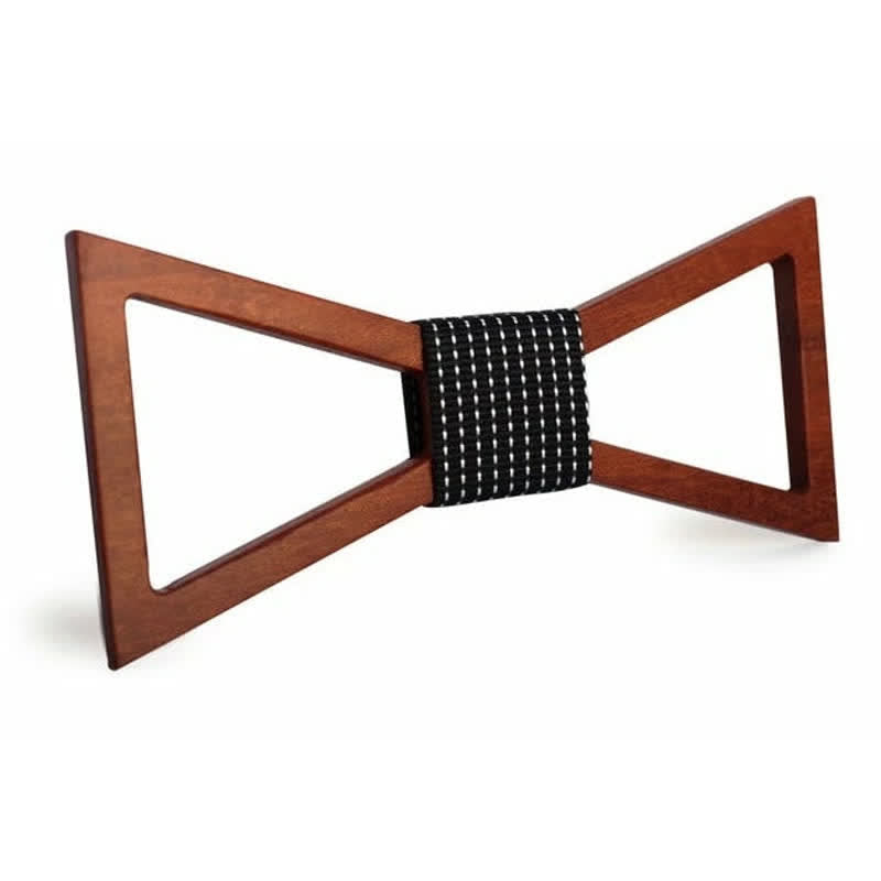 Men's Classic Framed Wooden Bow Tie - Dotty - image 4