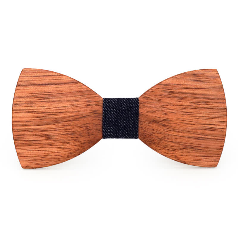 Men's Vintage Begonia Wooden Bow Tie - image 4