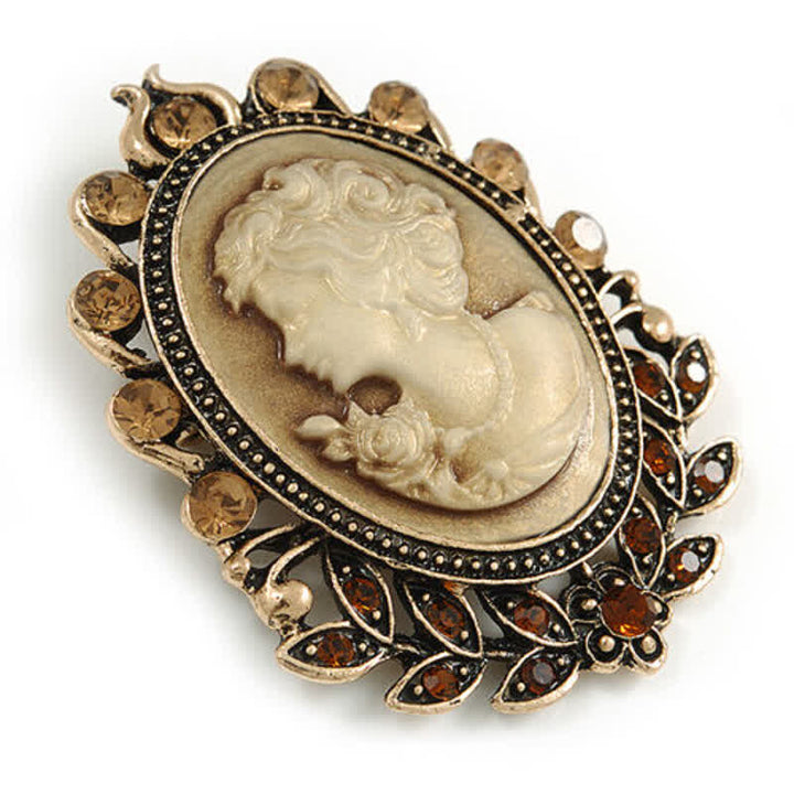Women's Victorian Cameo Silhouette Leaf Brooch - image 4