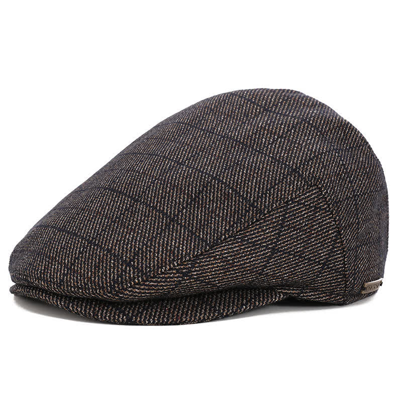 Sport Ivy Flat Cap with Earflap Beret - Coffee Check - Adjustable (about 22"-23 5/8") - image 8