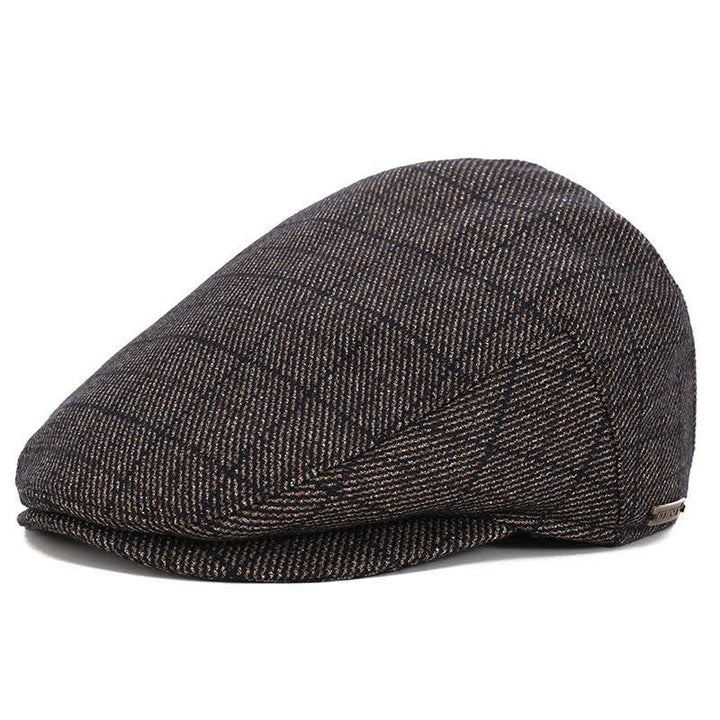 Sport Ivy Flat Cap with Earflap Beret - Coffee Check - Adjustable (about 22"-23 5/8") - image 8