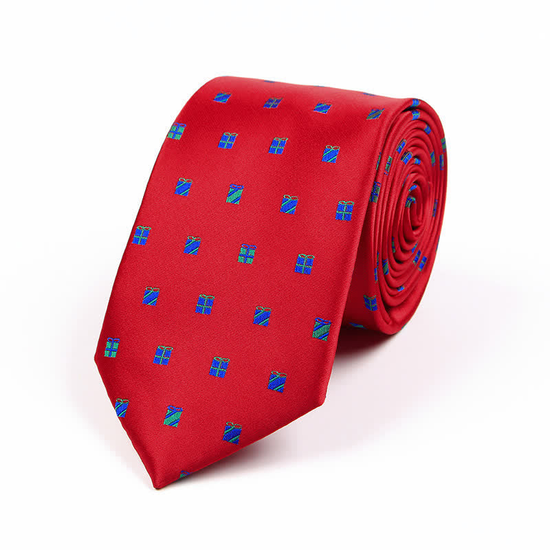 Men's Novelty Christmas Santa Vibe Element Necktie - Red Gifts - image 12