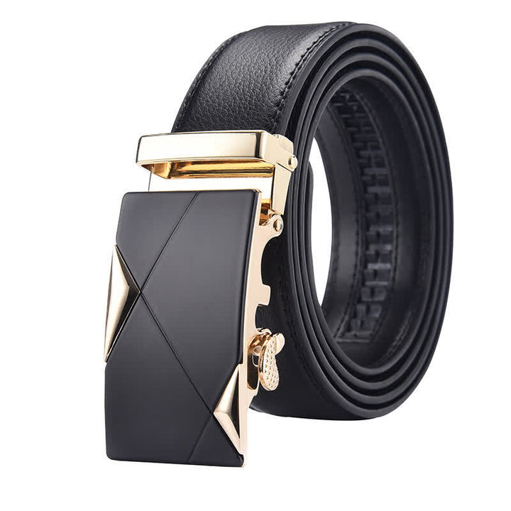 Men's Luxury Embossed Automatic Buckle Leather Belt - Style #2 - Gold - 46 - image 9