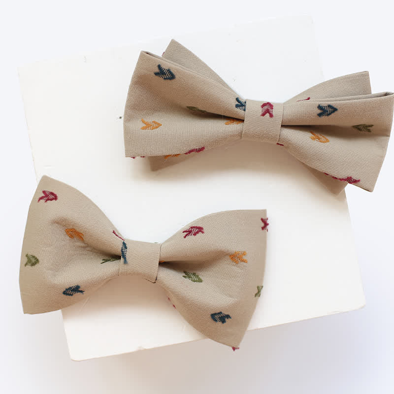 Men's Khaki Embroidery Arrows Bow Tie - image 0