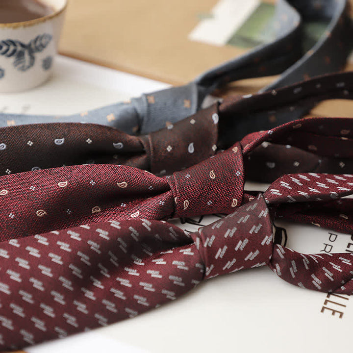 2Ps Men's Vintage Mini Motif Necktie Pocket Square Set - image 3