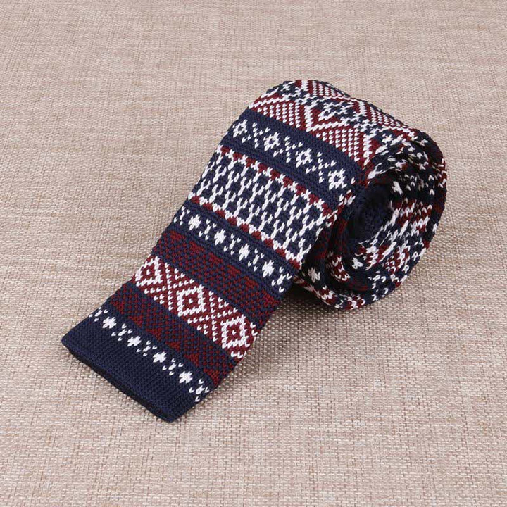 Men's Exotic Skinny Knitted Necktie - Style #8 - image 10