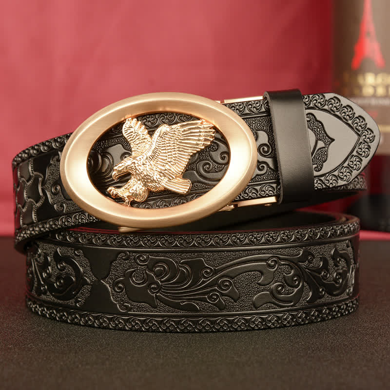 Men's Majesty Soaring Tercel Leather Belt - Gold & Black - 46 - image 9