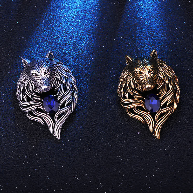 Men's Legend Wolf Head Brooch - image 1