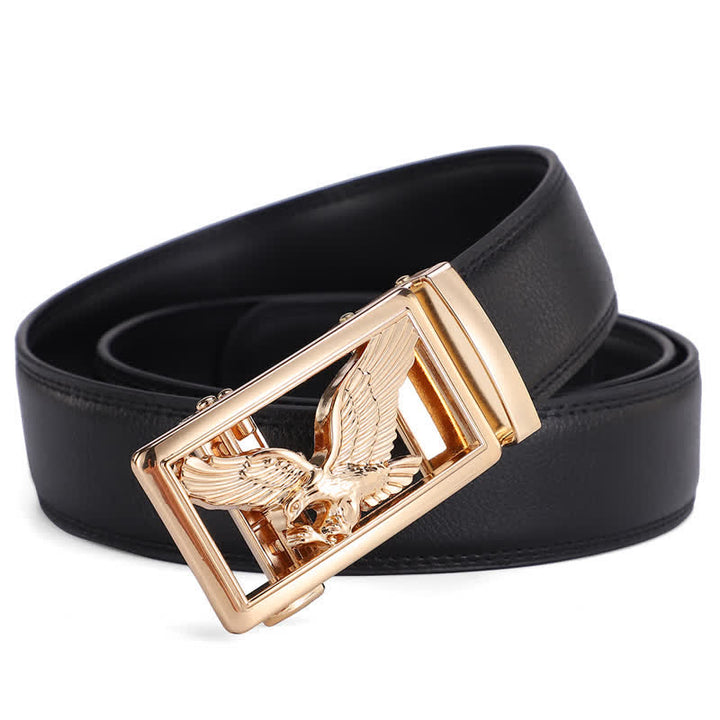 Men's Hollow Flying Hawk Eagle Decor Leather Belt - image 1