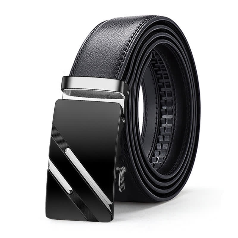 Men's Luxury Embossed Automatic Buckle Leather Belt - Style #1 - Silver - 46 - image 8