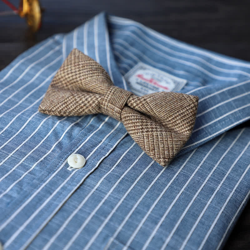 Men's Simple Tweed Wool Blend Bow Tie - # 16 - image 18