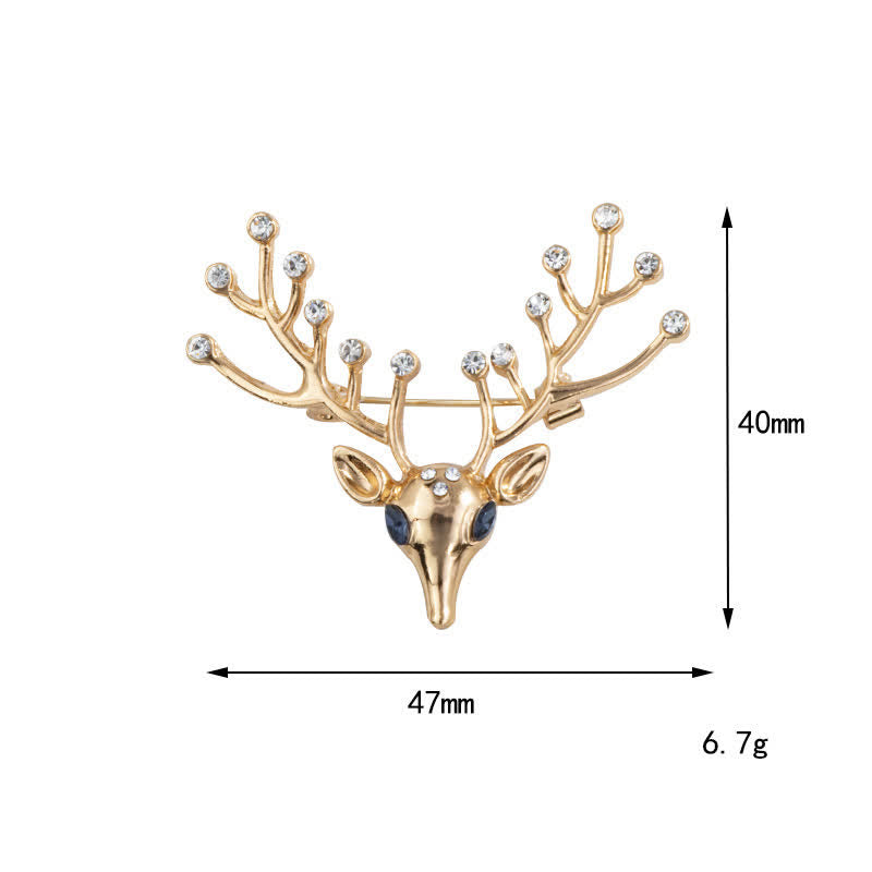 Men's Living Christmas Elk Brooch - image 5