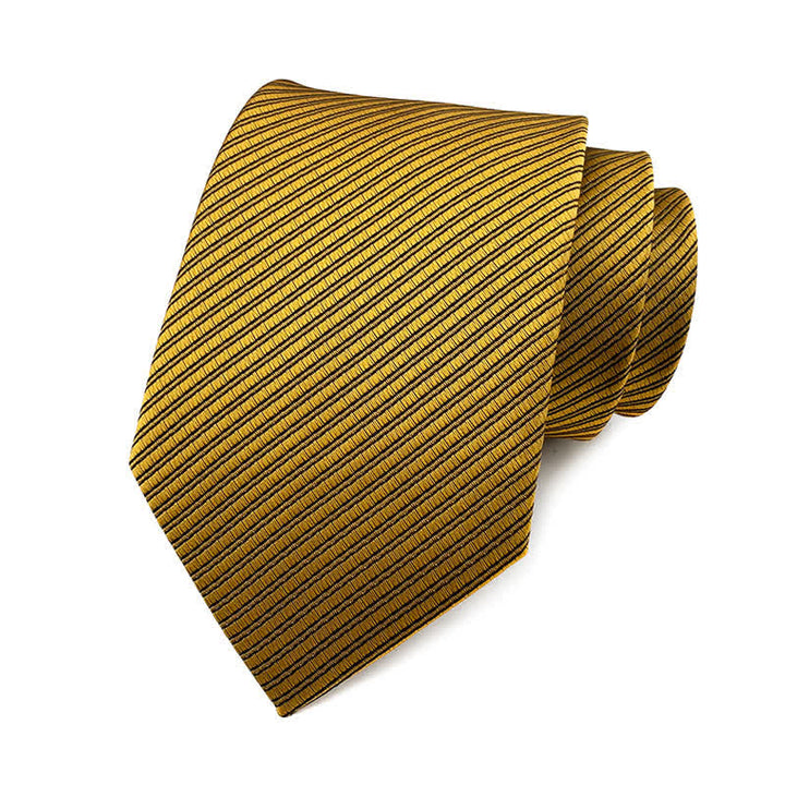 Men's Solid Color Discreet Twill Work Necktie - DarkGoldenrod - image 18