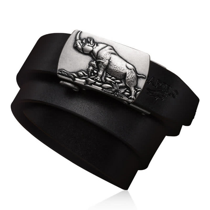 Men's Standing Rhino Business Automatic Buckle Leather Belt - image 7