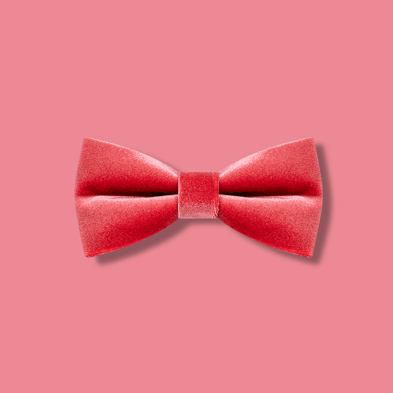 Men's Carmine Solid Color Velvet Bow Tie - Carmine - image 1
