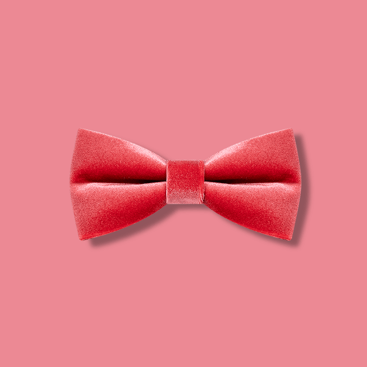 Men's Carmine Solid Color Velvet Bow Tie - Carmine - image 1