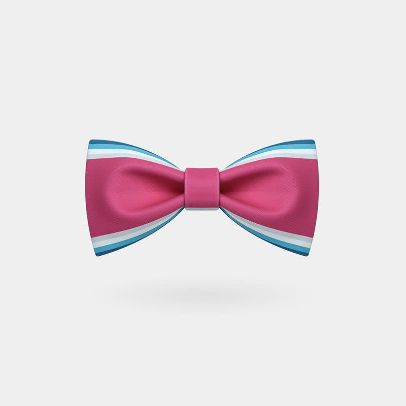 Men's Pink & Green Stripe Bow Tie - Pink & Green - image 0