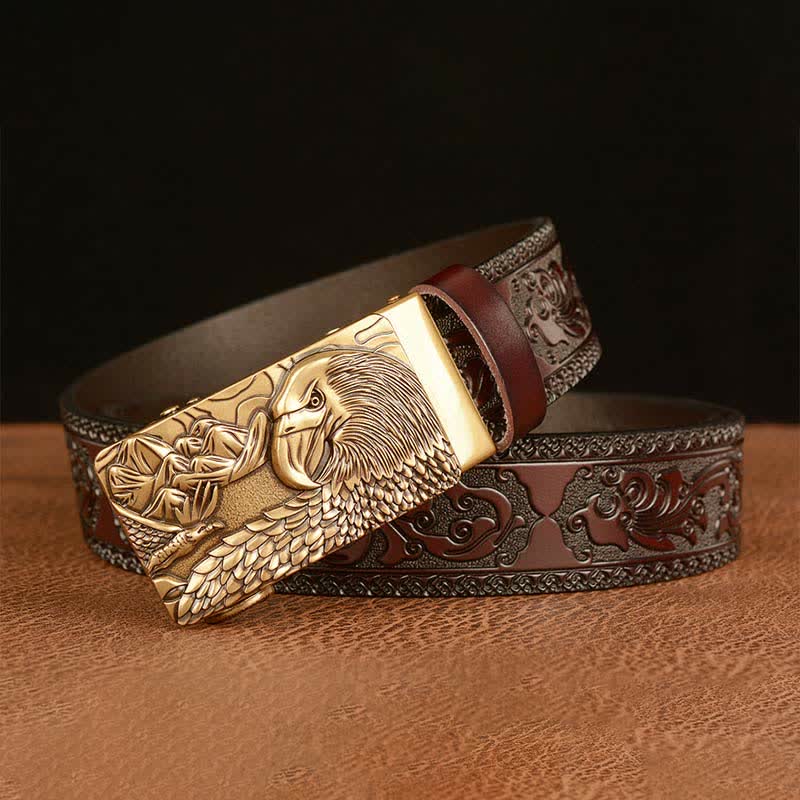 Men's Landscape Animal Eagle Leather Belt - image 2