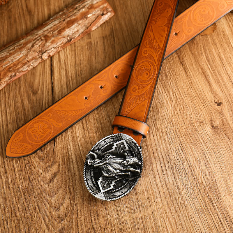 Men's Domineering Riding Bull Leather Belt - image 5