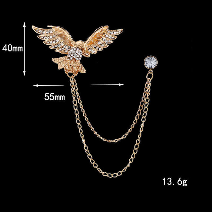 Men's Flying Eagle Chain Brooch - image 5