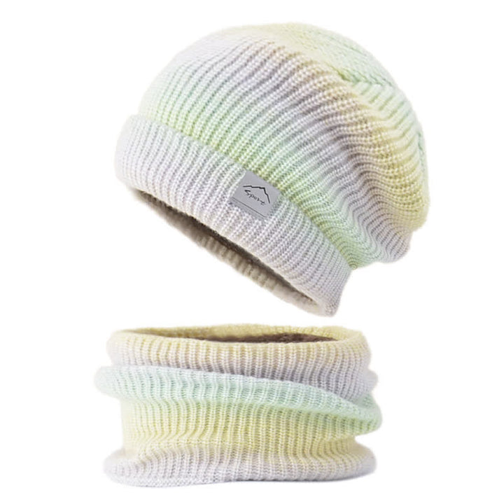 2Pcs Stretchy Gradient Color Hat Loop Scarf Set - Yellow - Adjustable (22"-23 5/8") - image 10